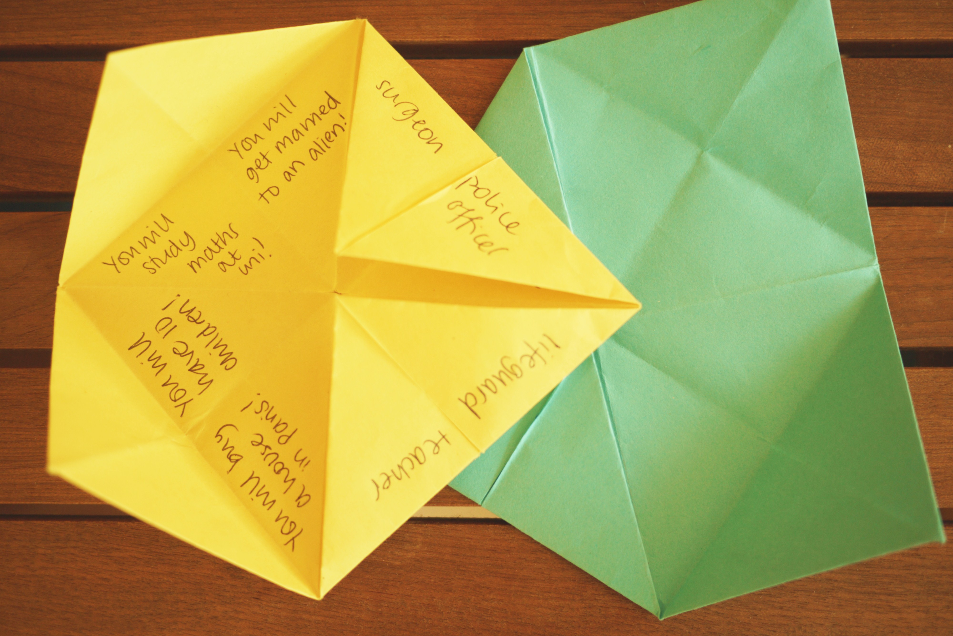 Good things to write in a paper fortune teller   teller 